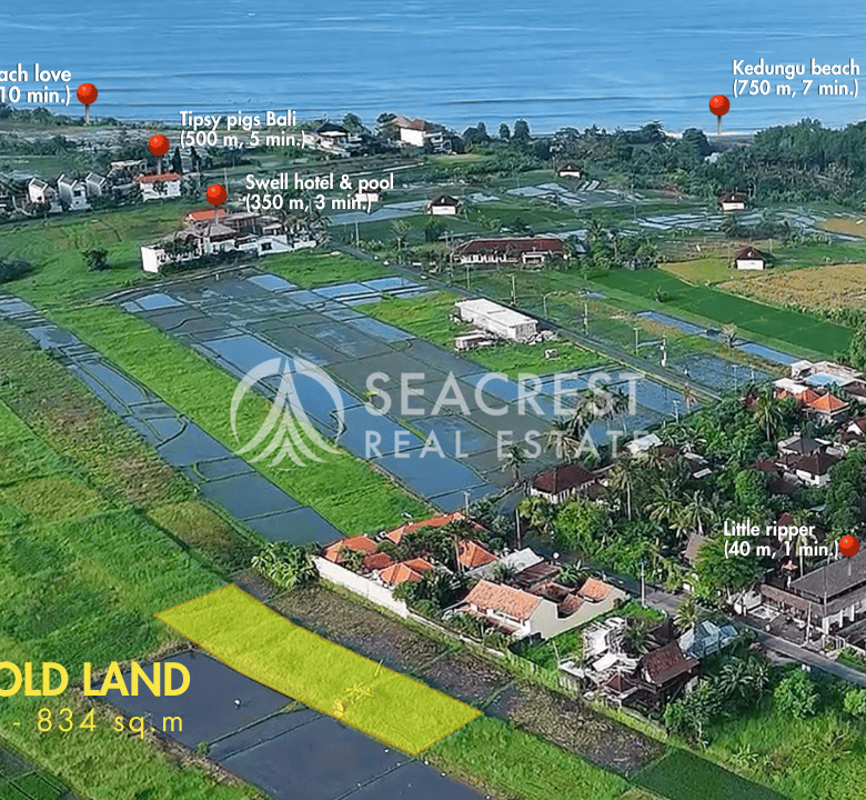 834 sqm for Sale Leasehold - Seacrest Property Selling Land, Villas, and House Development in Bali Investment